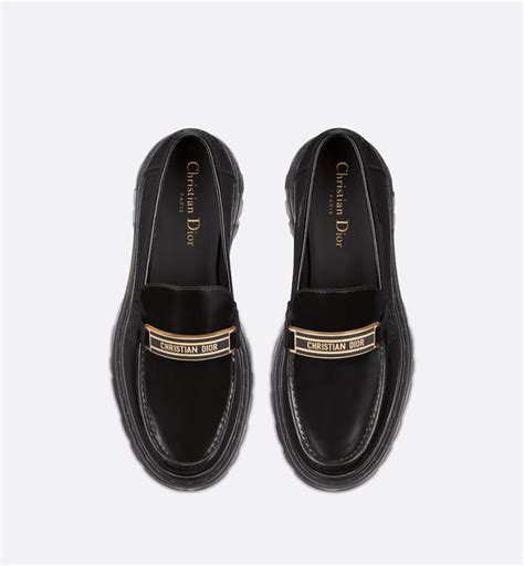 mocassin dior femme|Mocassin Dior Emblem Cuir de veau brossé noir .